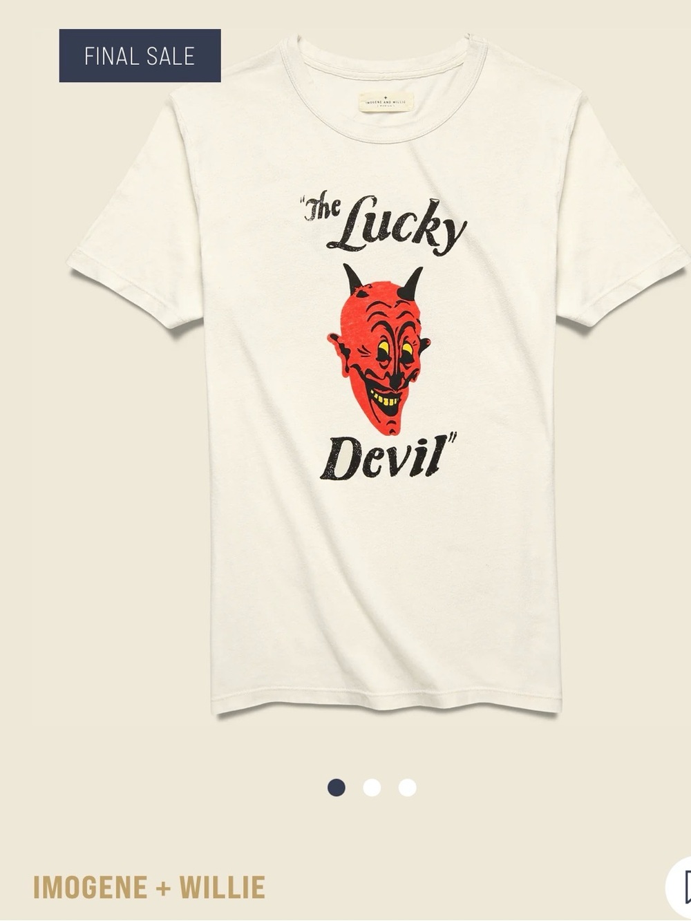 Imogene + Willie Vintage The Lucky Devil Tee - s/m check measurement